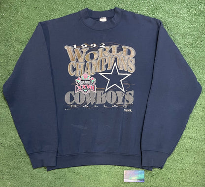 Vintage 1992 World Champions superbowl 27 Dallas Cowboys crewneck
