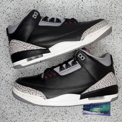 Jordan 3 Black Cement 10.5 Men/12 Women “Preowned”