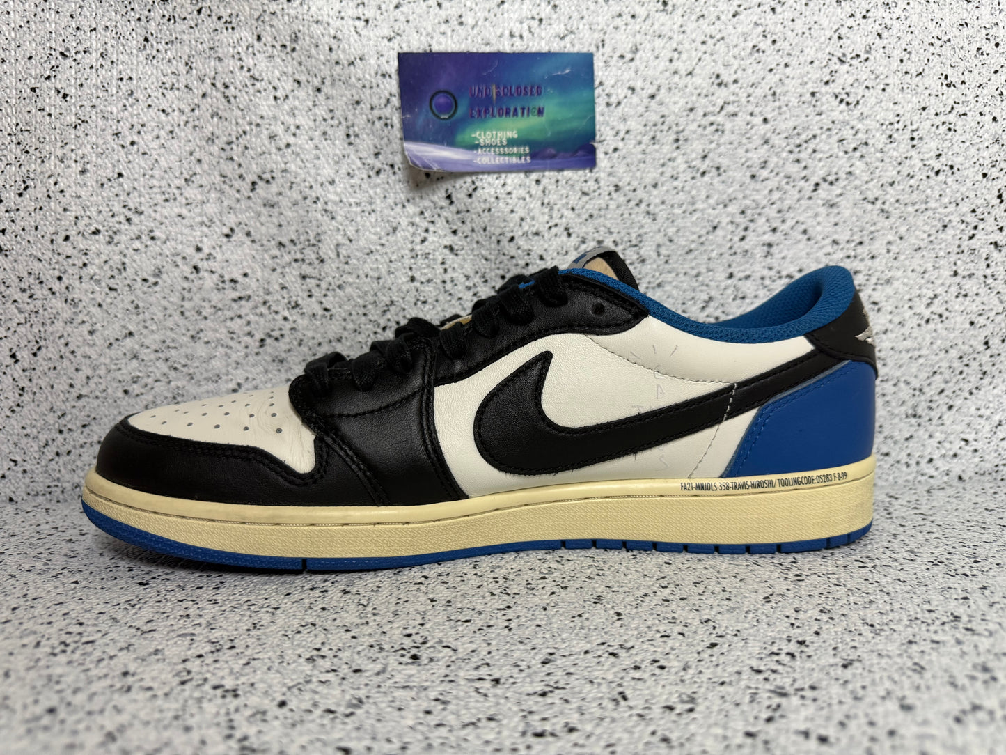 Jordan 1 Low Travis Scott Fragment 10.5 Men/12 Women “Preowned”