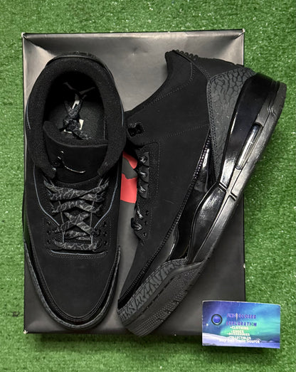Jordan 3 Black Cat 12 Men/13.5 Women “Preowned”