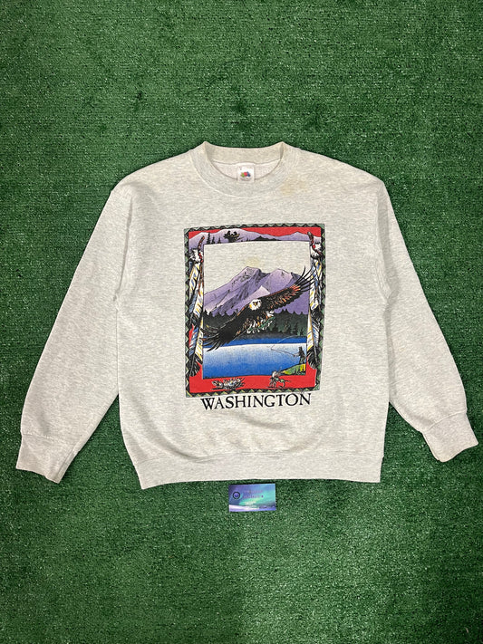 Vintage 1990s Washington state nature crewneck