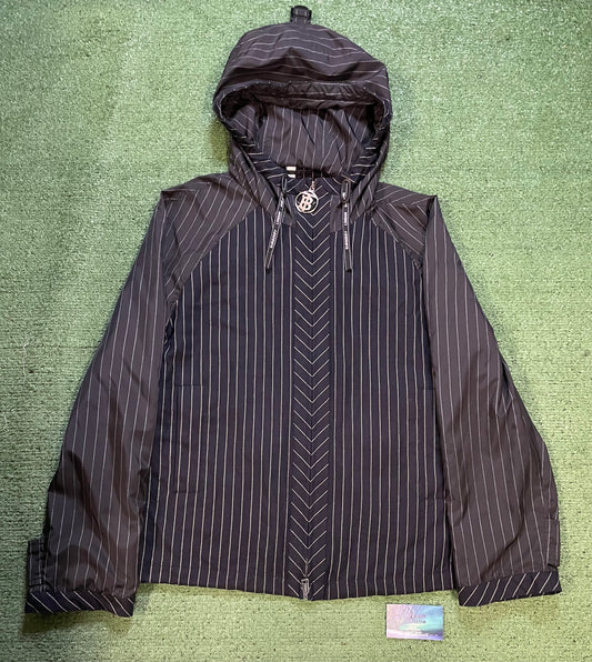 Burberry navy and white pinstripe jacket