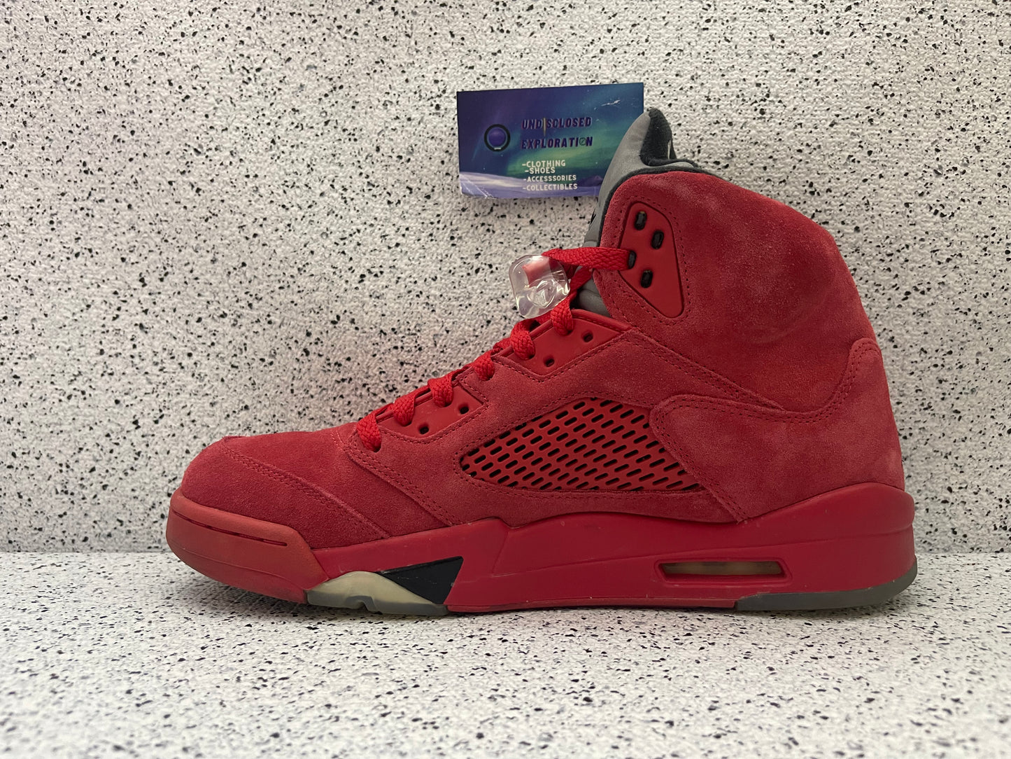 Jordan 5 Red Suede 10 Men/11.5 Women “Preowned”