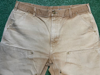 Carhartt beige distressed double knee pants