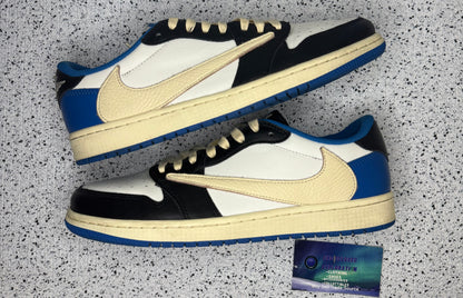 Jordan 1 Low Travis Scott Fragment 10 Men/11.5 Women “Preowned”