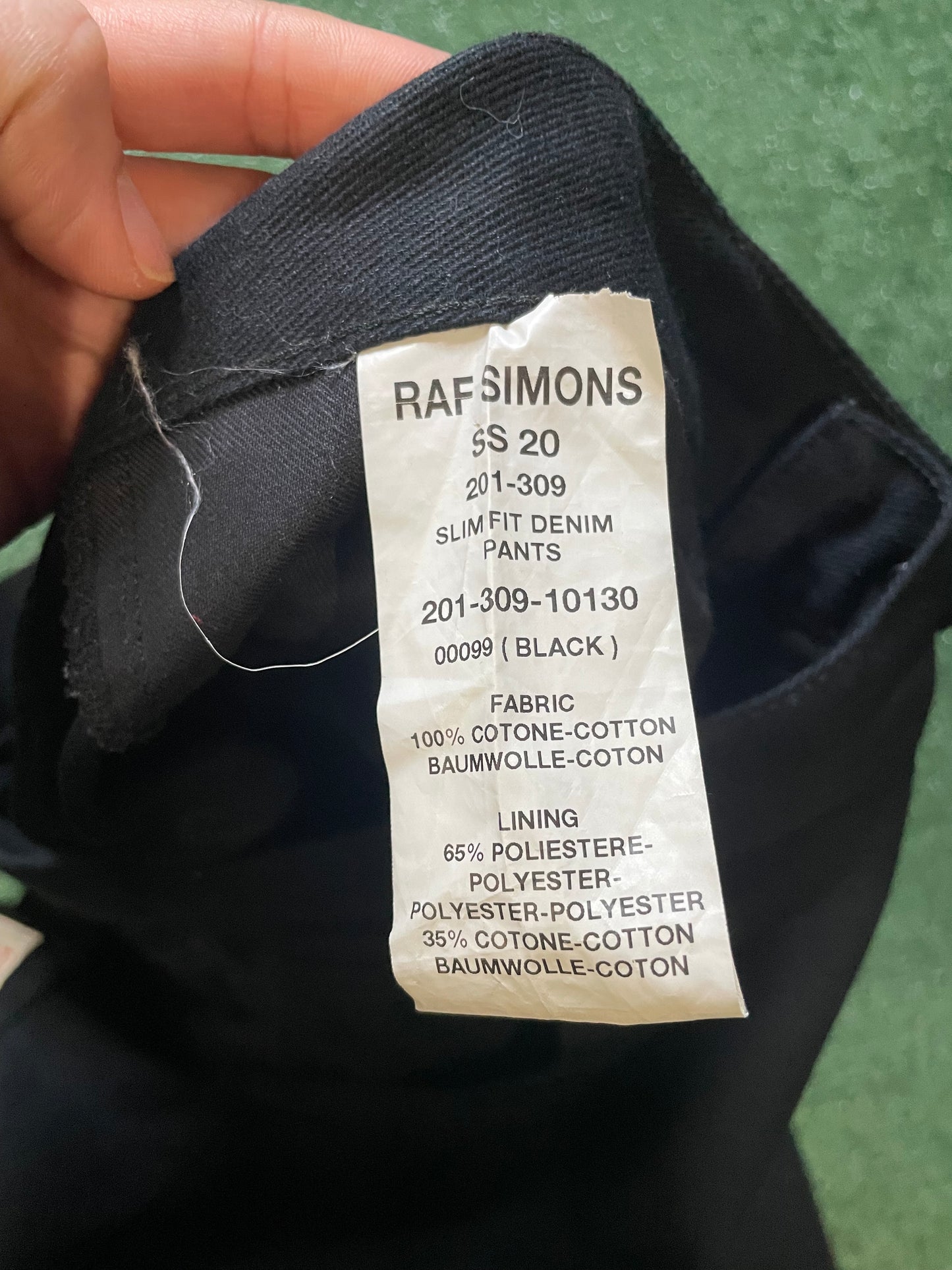 Raf Simons black jeans SS20