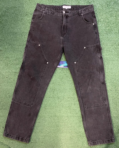Brandon Thorne black double knee denim jeans
