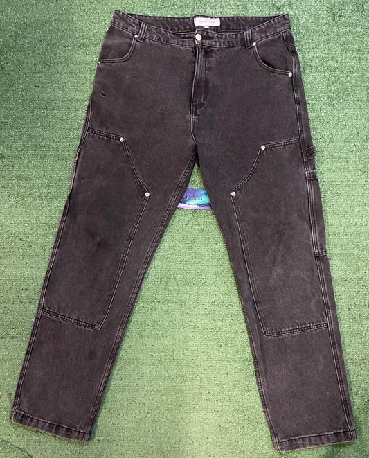 Brandon Thorne black double knee denim jeans