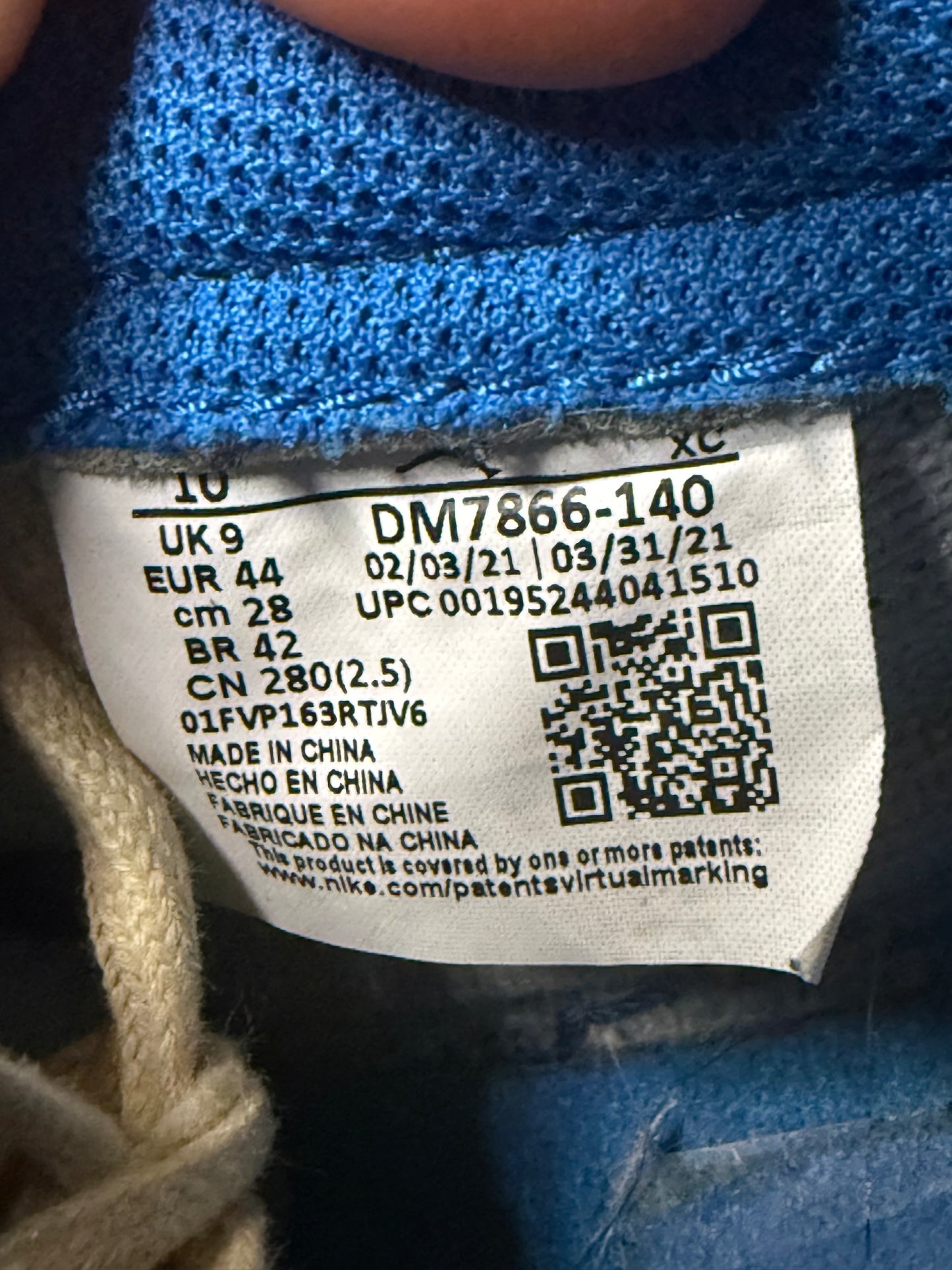 Jordan 1 Low Travis Scott Fragment 10 Men/11.5 Women “Preowned”