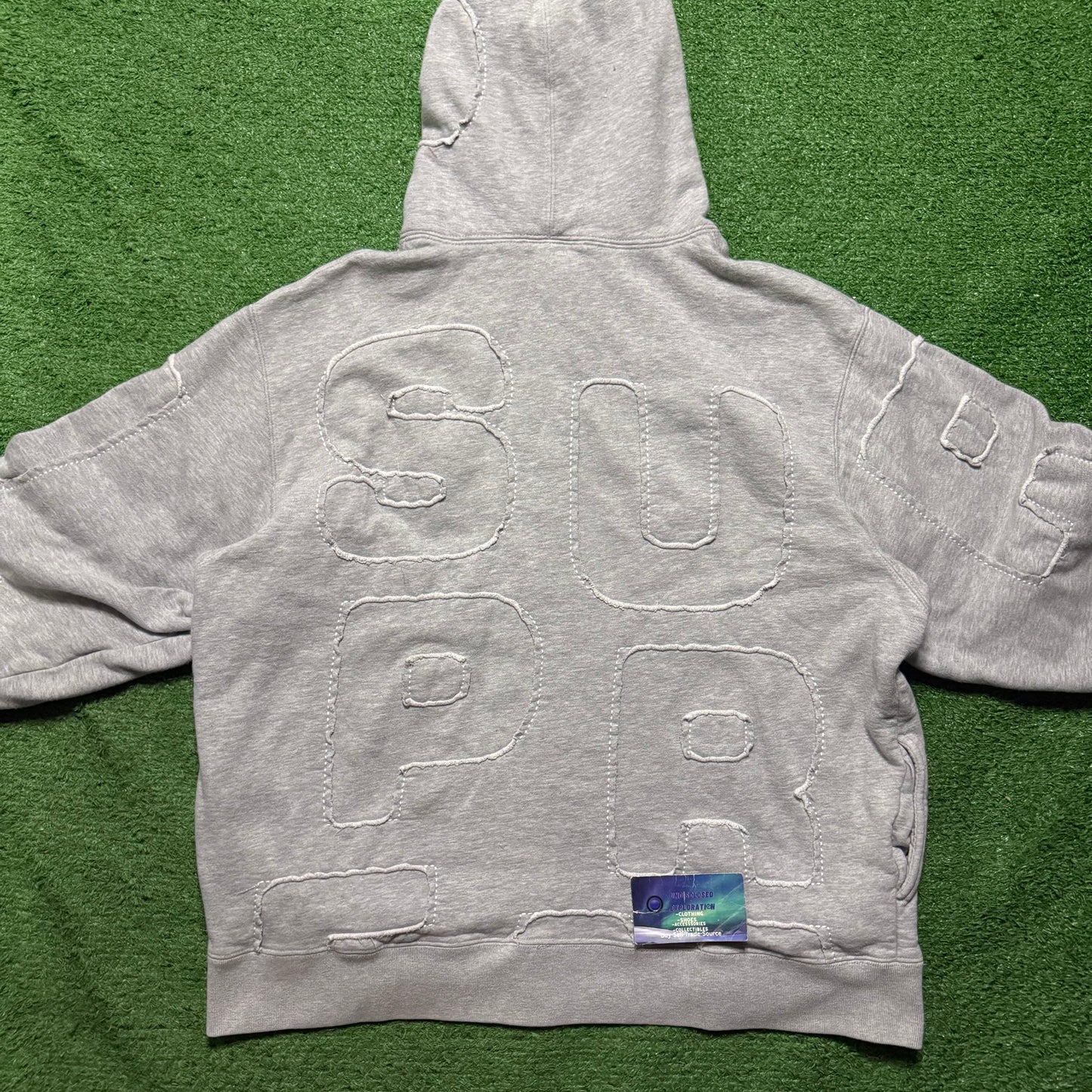 Supreme Cutout Letters Heather Grey Hoodie