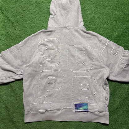 Supreme Cutout Letters Heather Grey Hoodie