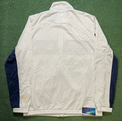 Vintage 2000s Seattle Seahawks white & navy blue zip up track jacket
