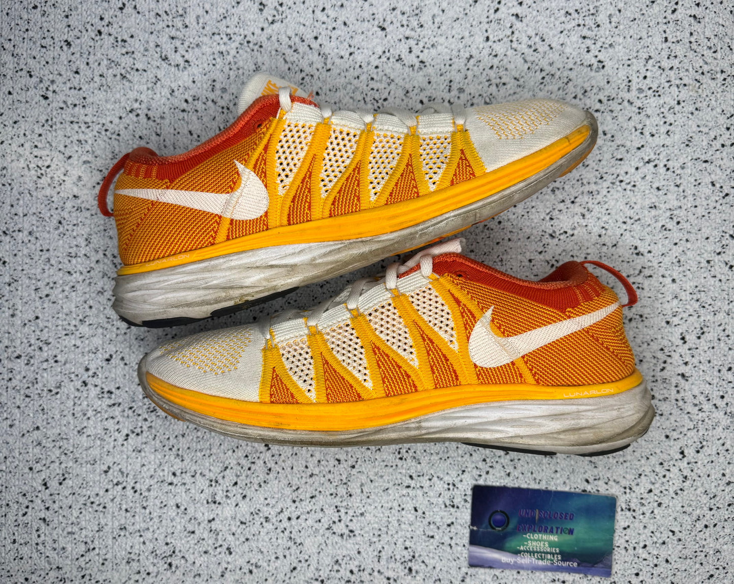 Nike Flyknit Lunar 2 orange Flame 8.5 Men/10 Women “Preowned”