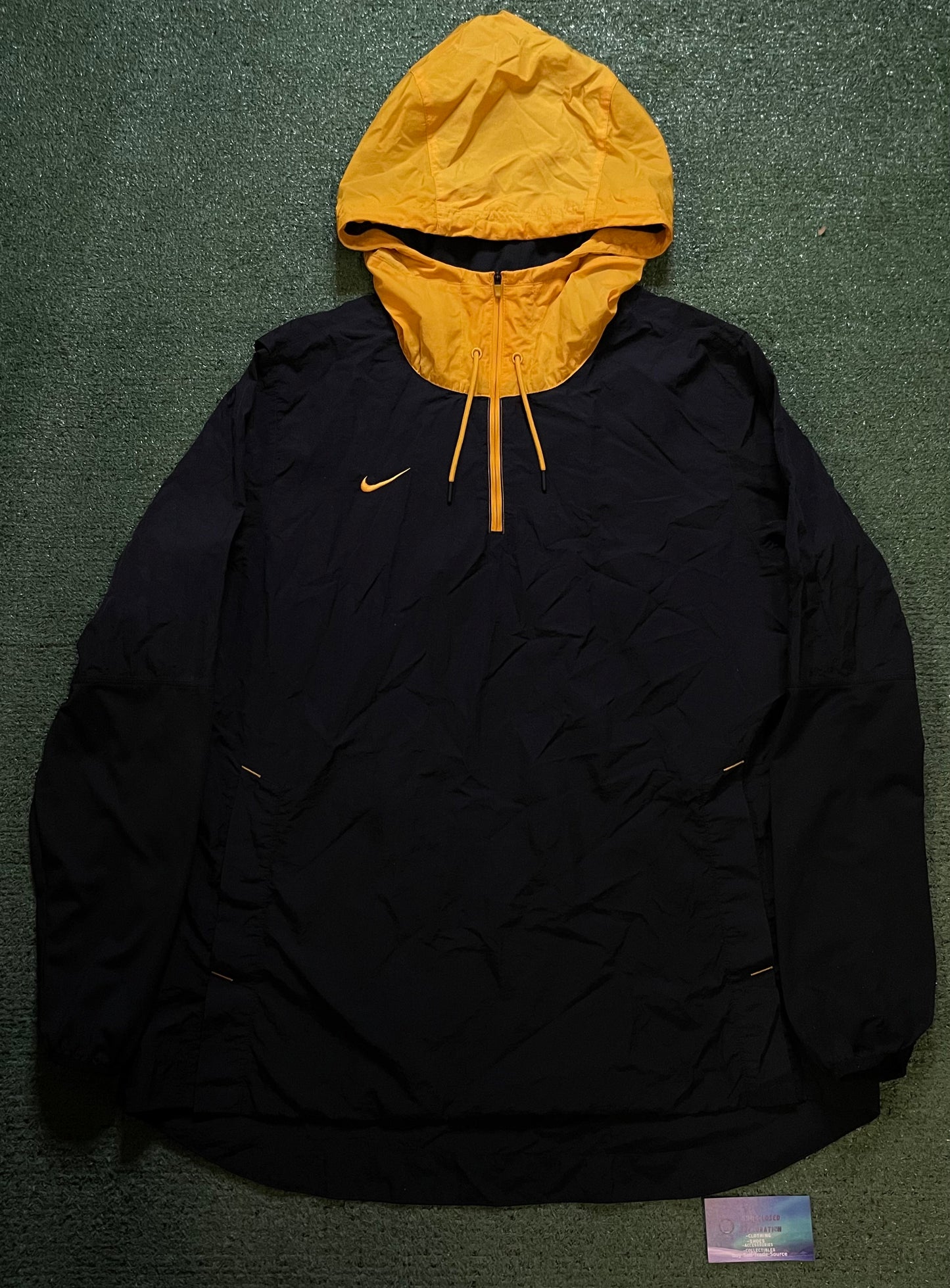 Nike black and gold zip up windbreaker