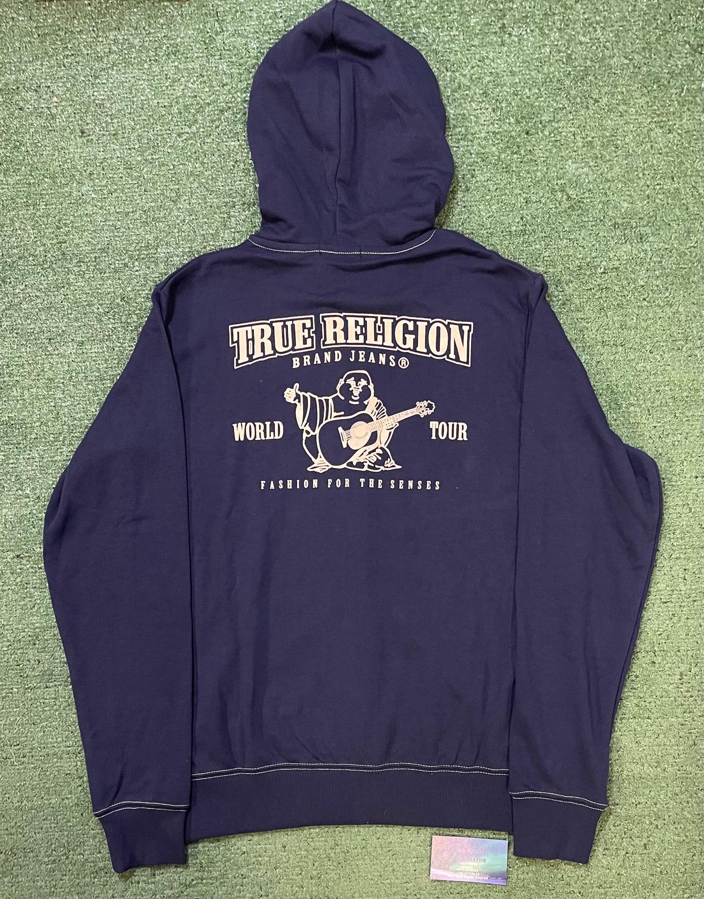 True Religion Buddha navy zip up hoodie