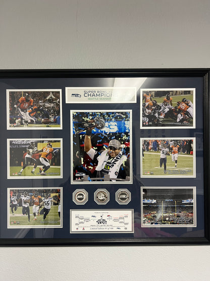 Seattle Seahawks Super Bowl XLVIII 48 2014 limited edition 93 of 500 plaque