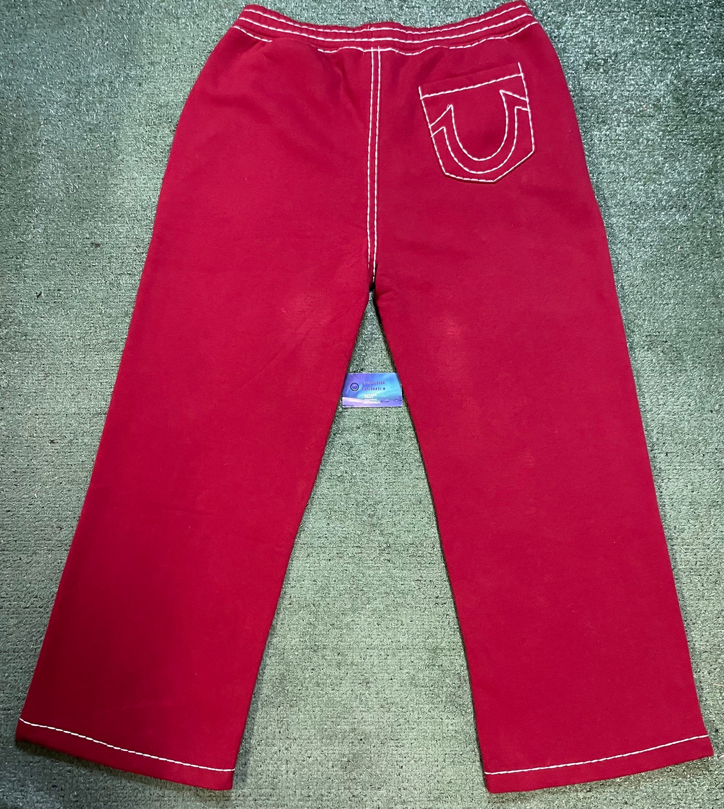 True Religion super T  red fleece sweatpants