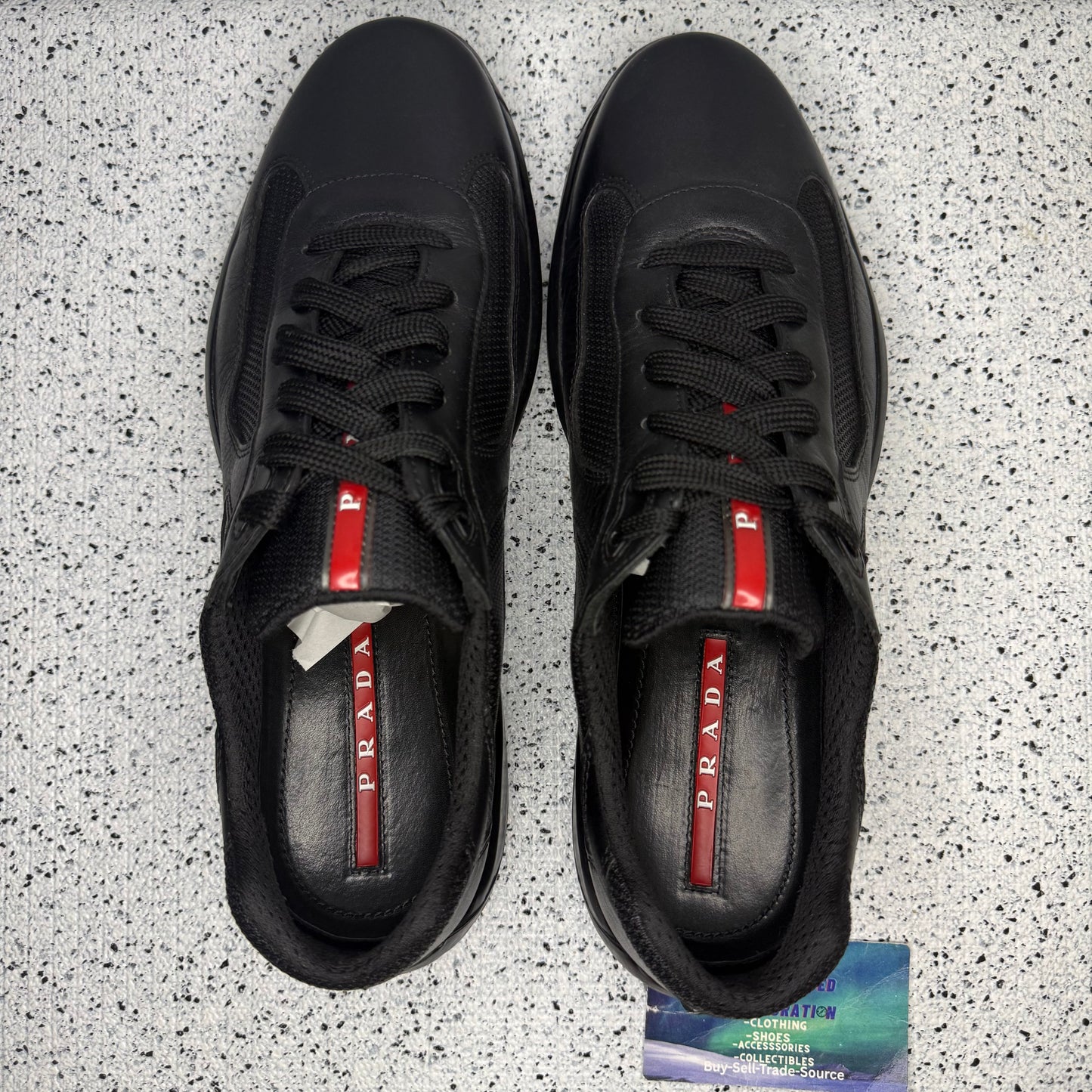 Prada America’s Cup Black Sneakers 8.5 UK/9.5 Men “Preowned”