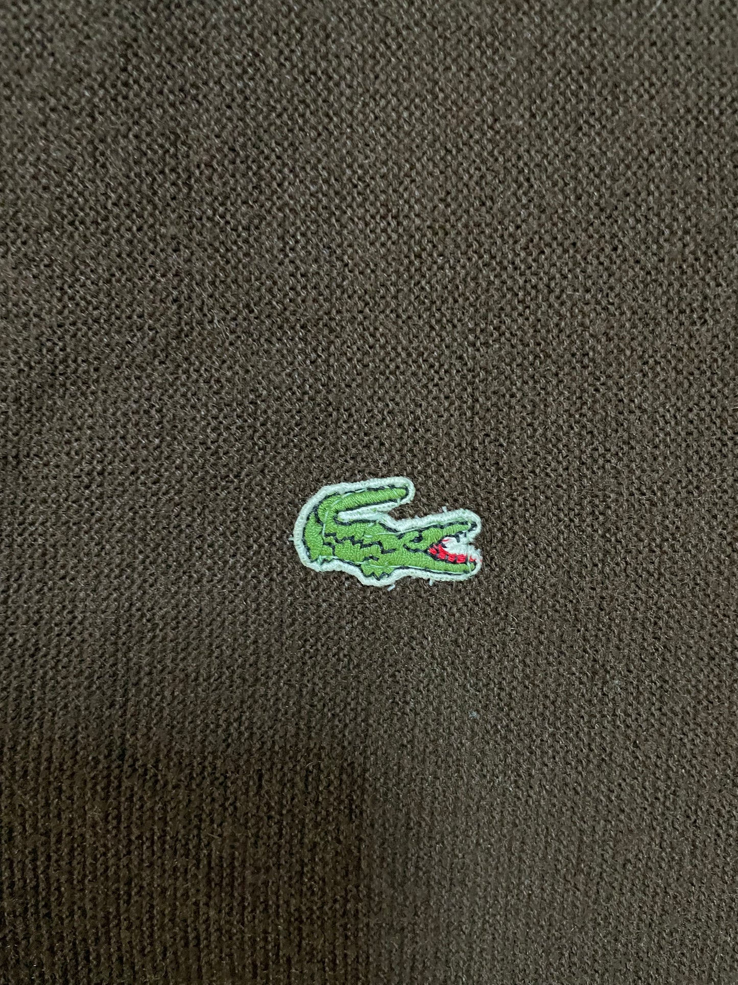 Vintage 1970s Lacoste Izod Dark Brown Cardigan