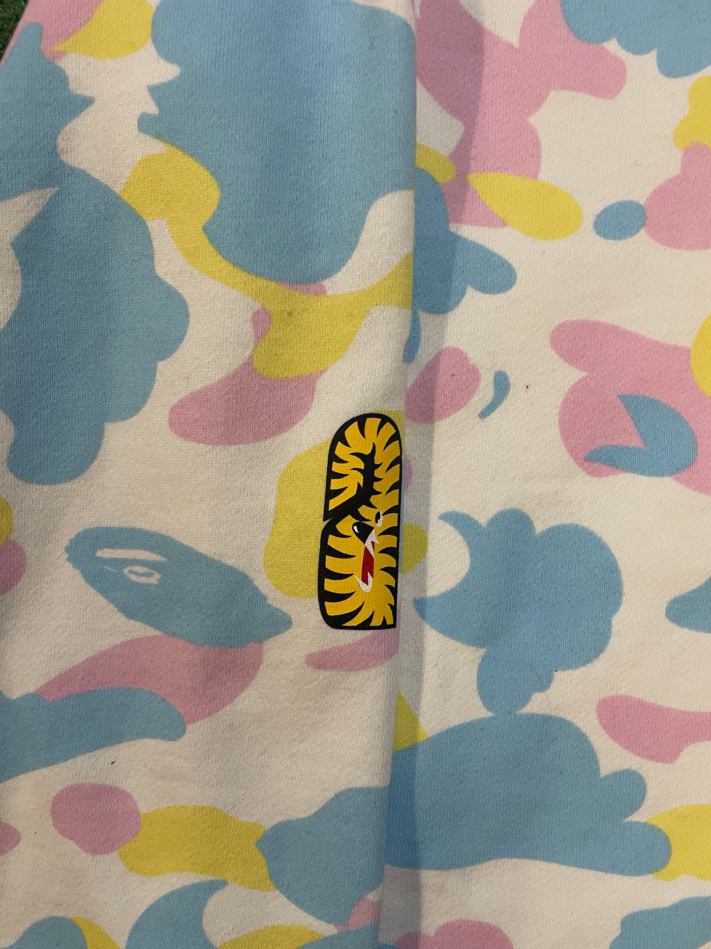 Bape white multi camo cotton candy shark hoodie