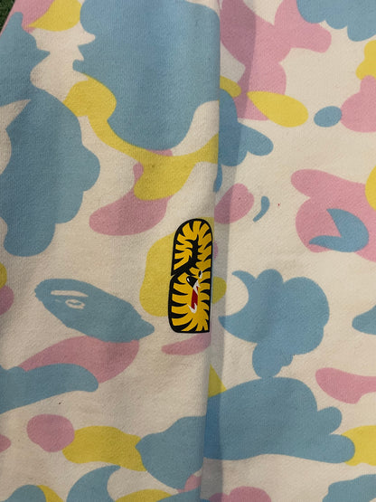 Bape white multi camo cotton candy shark hoodie
