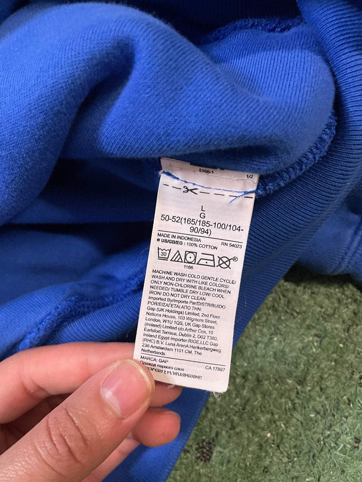 YZY X Gap blue pullover hoodie