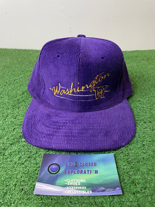 Vintage 1990s UW University of Washington purple corduroy hat