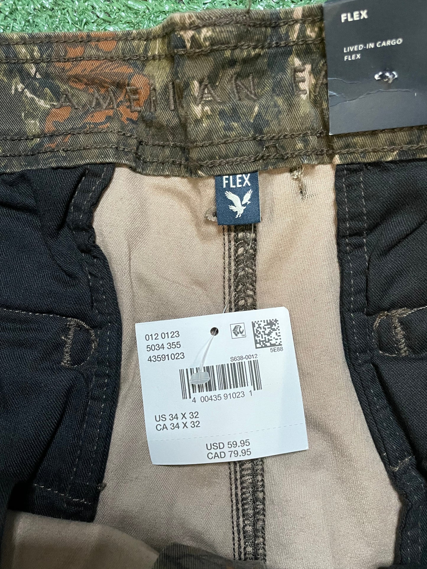 American Eagle camo forest cargo pants