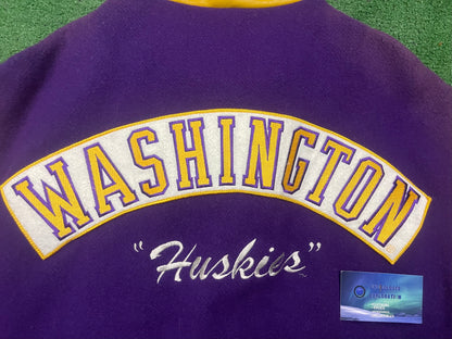 Vintage University of Washington Huskies Leather Varsity Jacket