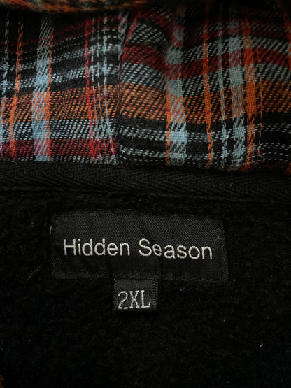 Hidden Season plaid zip up hoodie