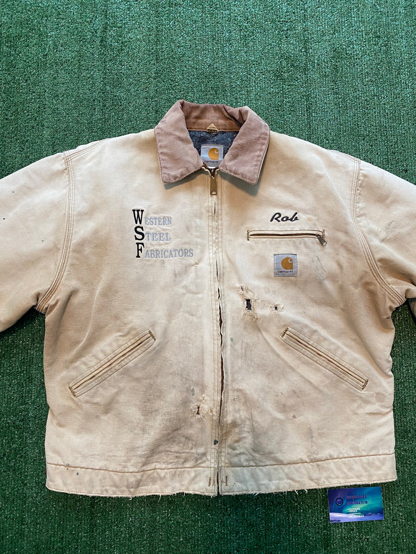 Vintage distressed embroidered  Detroit Carhartt jacket