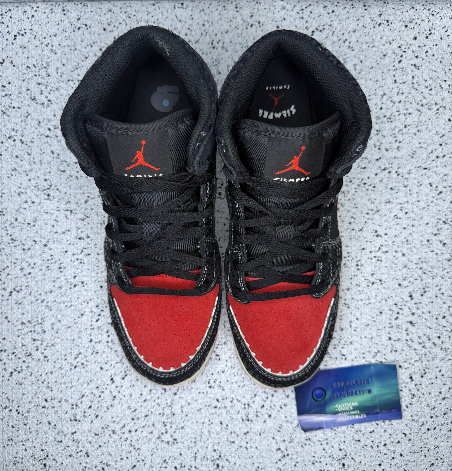 Jordan 1 Mid Siempre Familia 6.5 Youth/8 Women “Preowned”