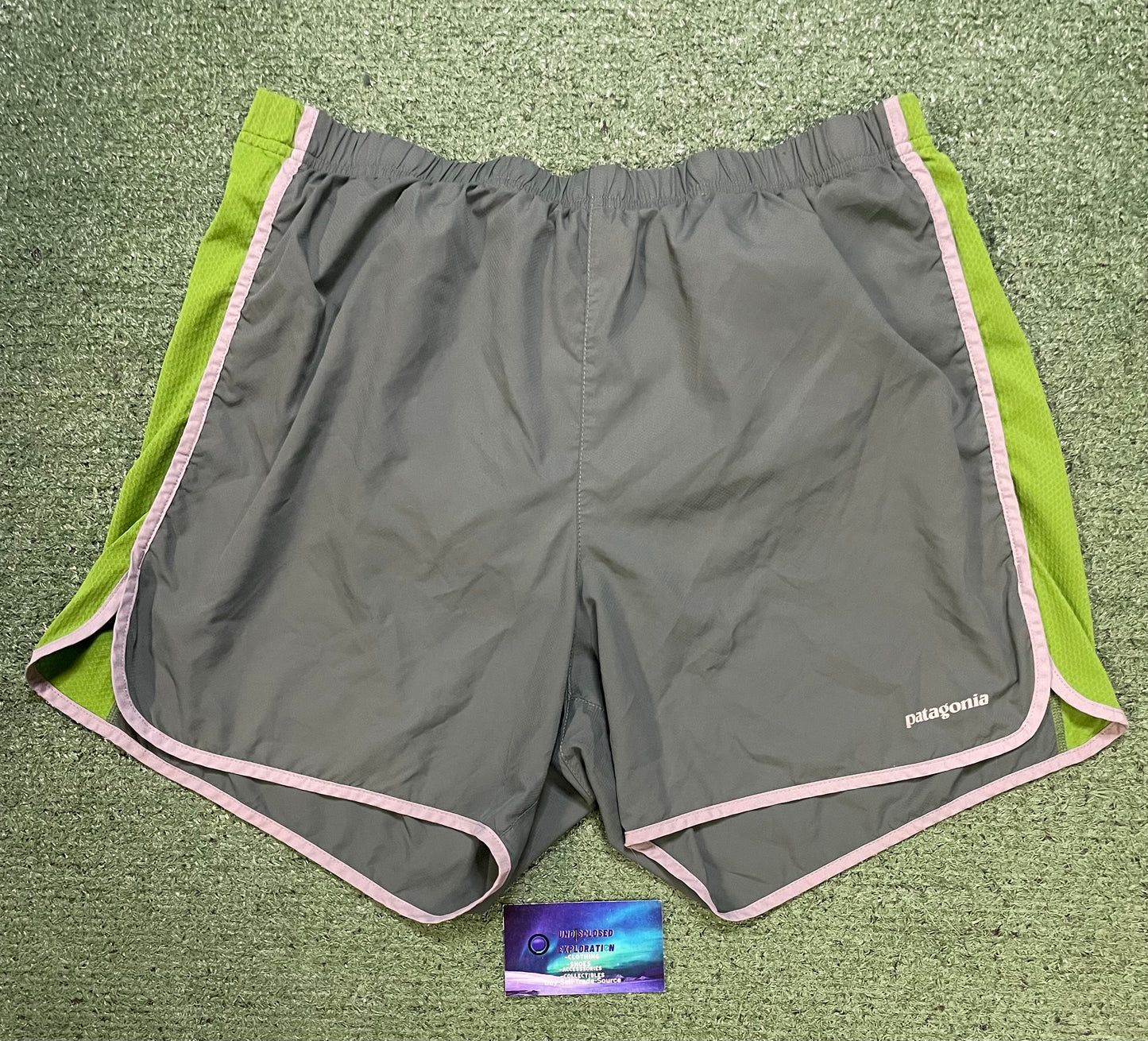 Patagonia grey & green strider shorts