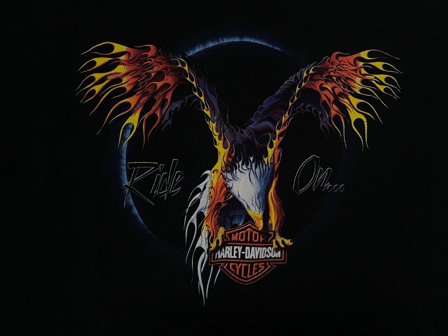 Vintage Harley Davidson ride on eagle Maui Hawaii tee