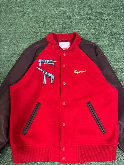 Supreme Aeon Flux varsity red jacket