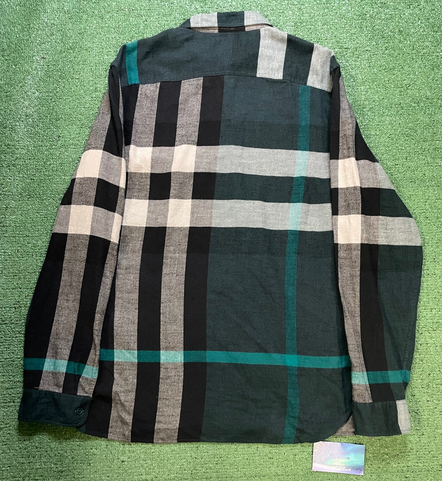 Burberry green check  plaid shirt