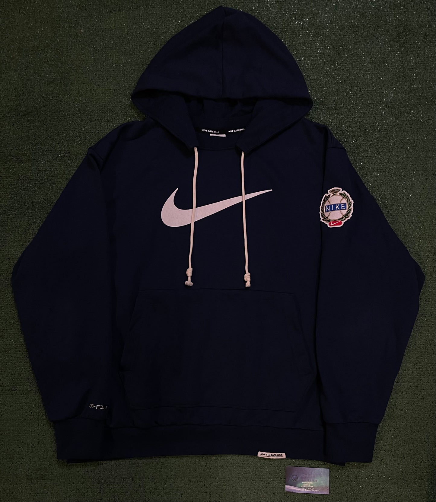 Nike navy swoosh baseball hoodie