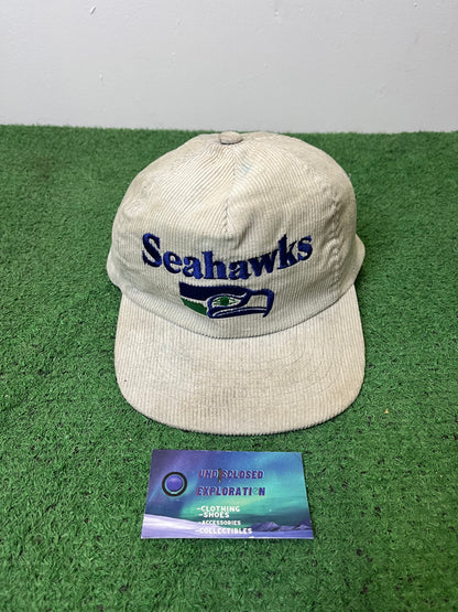 Vintage 1990s Seattle Seahawks grey corduroy hat