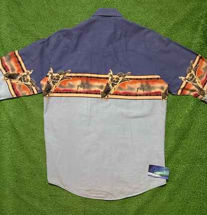 Vintage Wrangler Western Print Button Up