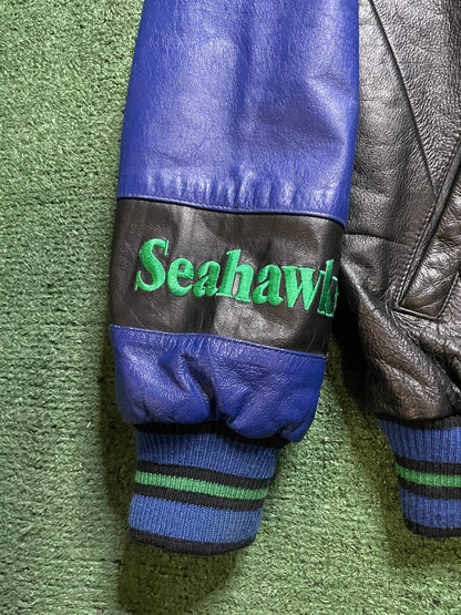 Vintage 1990s Seattle Seahawks leather jacket