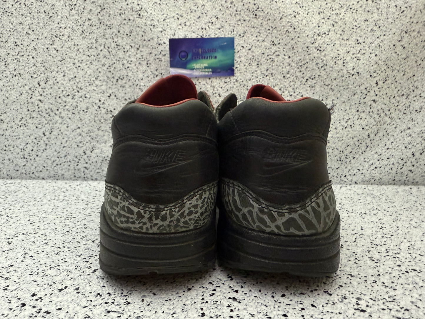 Air Max 1 Premium Elephant Print Black 9.5 Men/11 Women “Preowned”