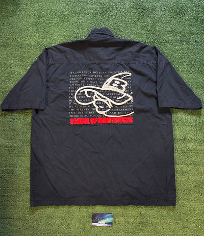 Vintage school of hard knocks embroidered button up