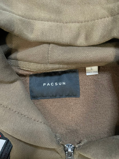 Pacsun brown Grand Prix full zip hoodie