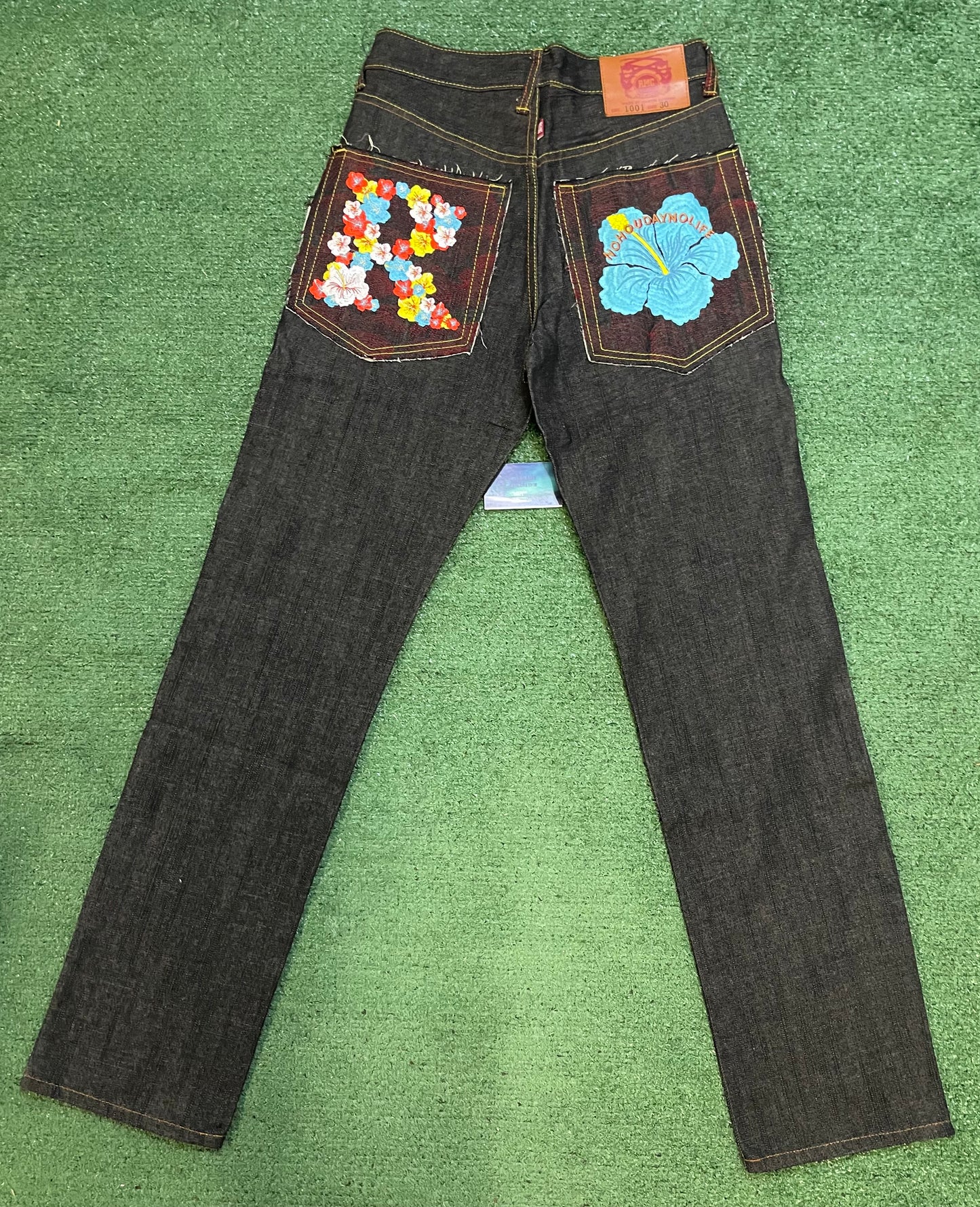 Vintage 1990s RMC Red monkey company indigo wash floral jeans