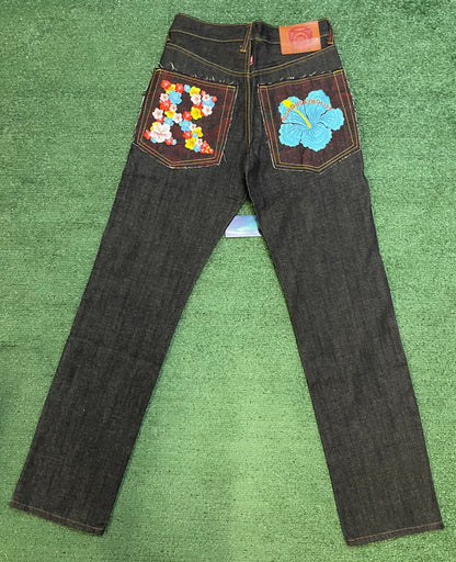 Vintage 1990s RMC Red monkey company indigo wash floral jeans