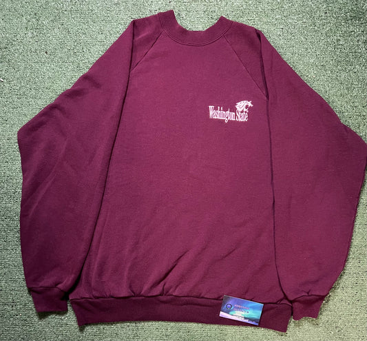 Vintage 1990s WSU Washington state university embroidered maroon crewneck