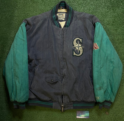 Vintage 1990s Seattle Mariners pinstripe bomber jacket