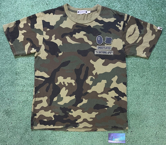 Bape X Undefeated Camo patch tee