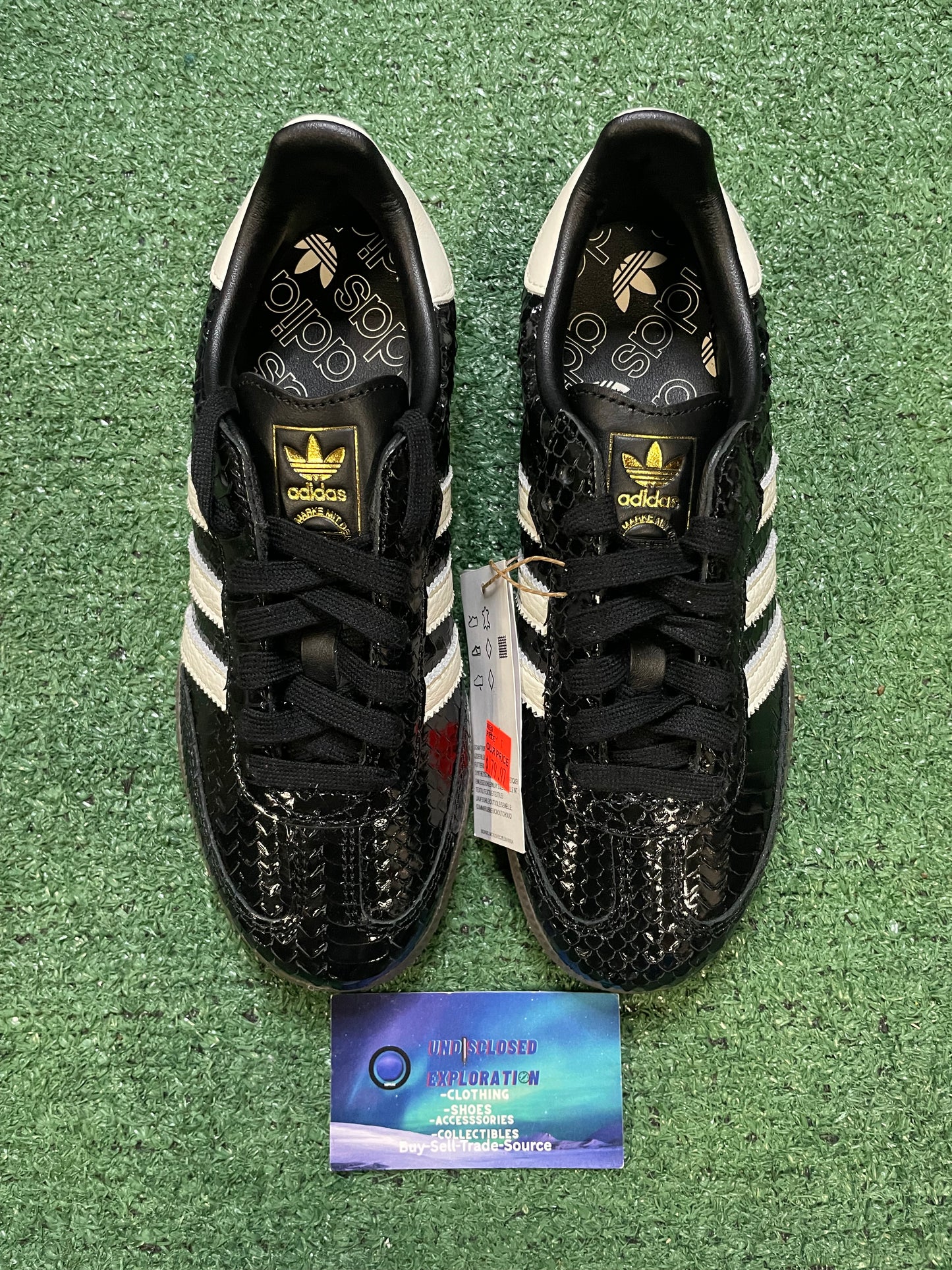 Adidas samba black patent snakeskin