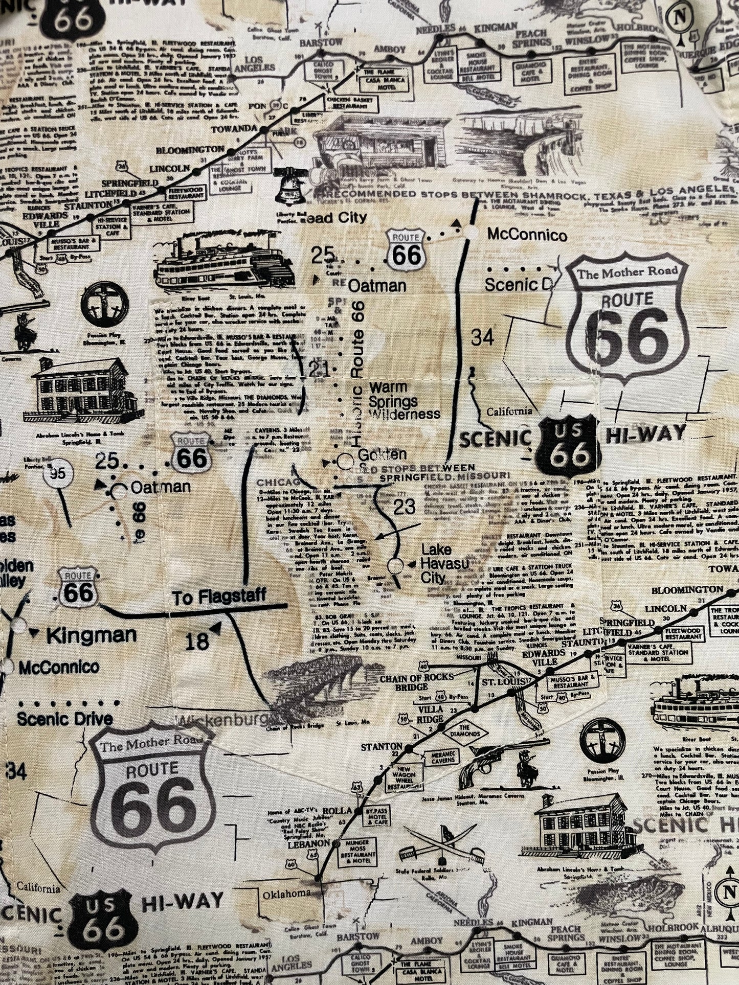 Vintage Route 66 button up tee